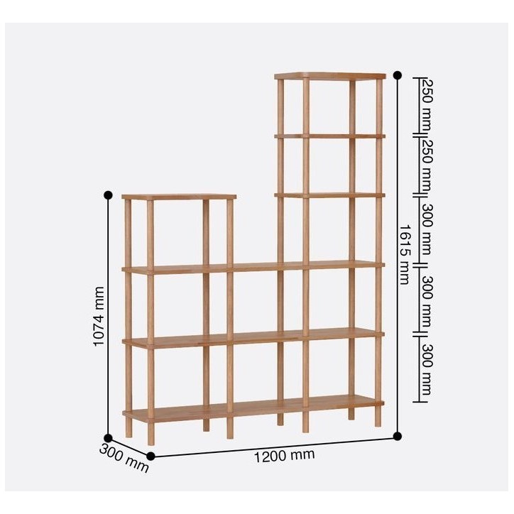 Bibliothèque  DEMONTHA 120 x 161 CM hêtre