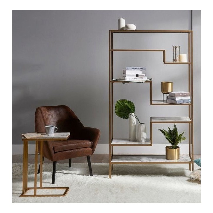 Bibliothèque  KUTA doré 100 cm