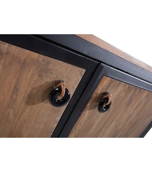 Bibliothèque AGENA 106 cm bois et métal noir