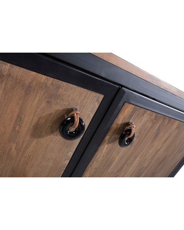 Bibliothèque AGENA 106 cm bois et métal noir