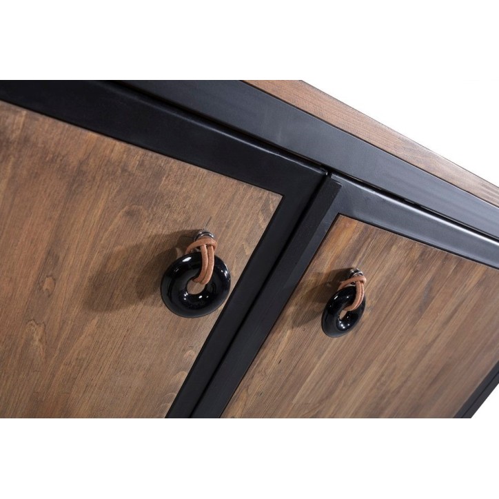 Bibliothèque AGENA 106 cm bois et métal noir