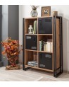 Bibliothèque COSMO NEVA 89 cm bois et métal noir