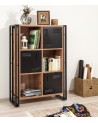 Bibliothèque COSMO NEVA 89 cm bois et métal noir