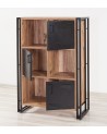 Bibliothèque COSMO NEVA 89 cm bois et métal noir