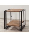 Bibliothèque 130 cm et table d'appoint 50 cm FIX bois et métal noir