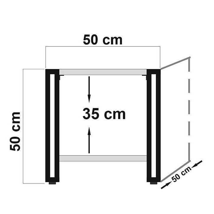 Bibliothèque 130 cm et table d'appoint 50 cm FIX bois et métal noir