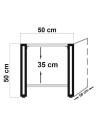 Bibliothèque 130 cm et table d'appoint 50 cm FIX bois et métal noir