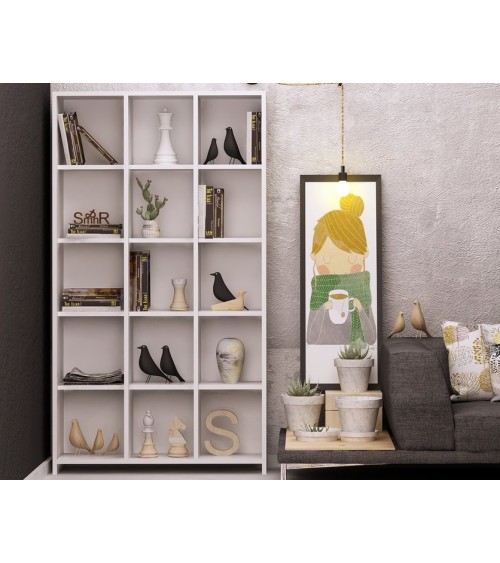 Bibliothèque PRITONE blanc 90 cm