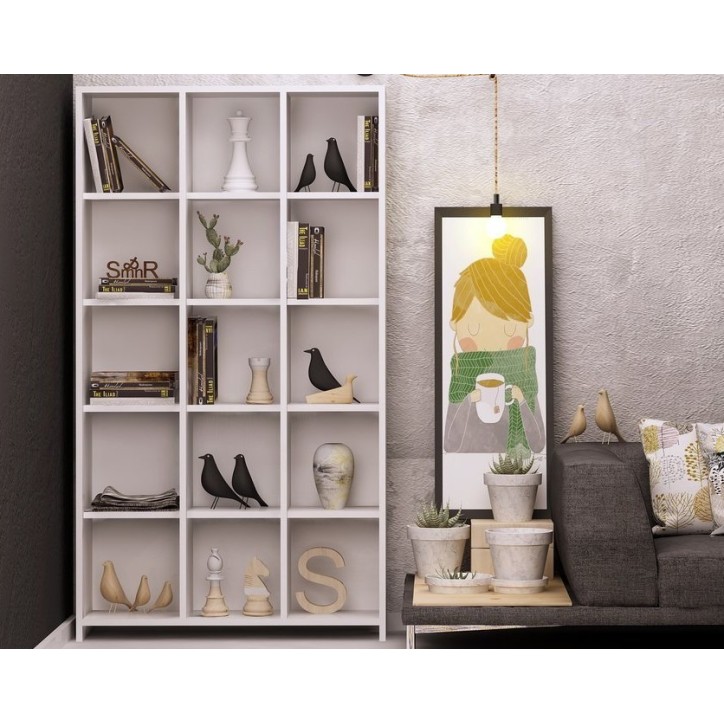 Bibliothèque PRITONE blanc 90 cm