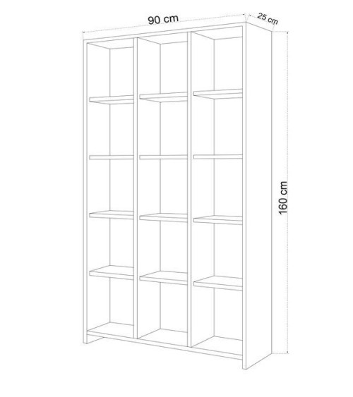 Bibliothèque PRITONE blanc 90 cm