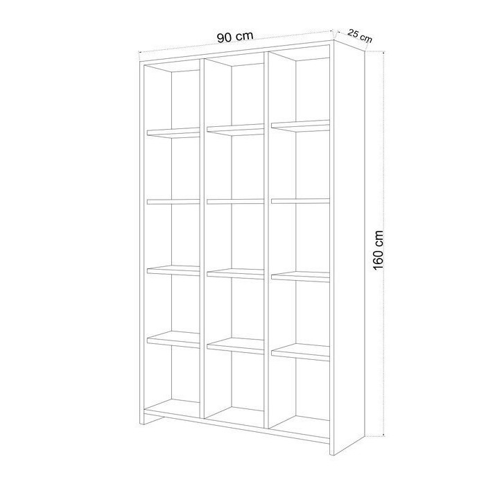 Bibliothèque PRITONE blanc 90 cm