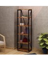 Bibliothèque PRIMON noyer et métal 51 cm