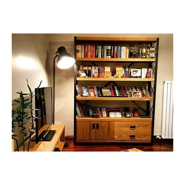 Bibliothèque CROSS Noyer 150 CM Bibliothèque CROSS Noyer 150 CM