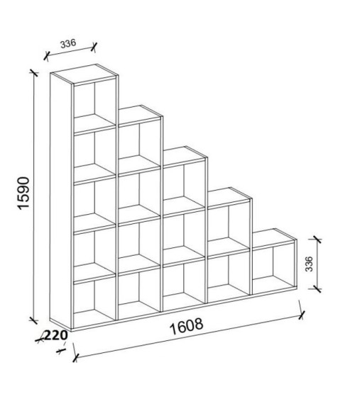 Bibliothèque PERLES Blanc 159 m