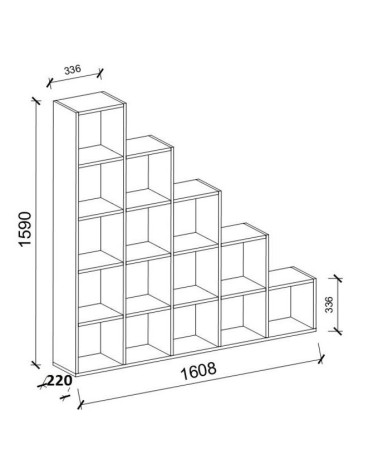 Bibliothèque PERLES Blanc 159 m