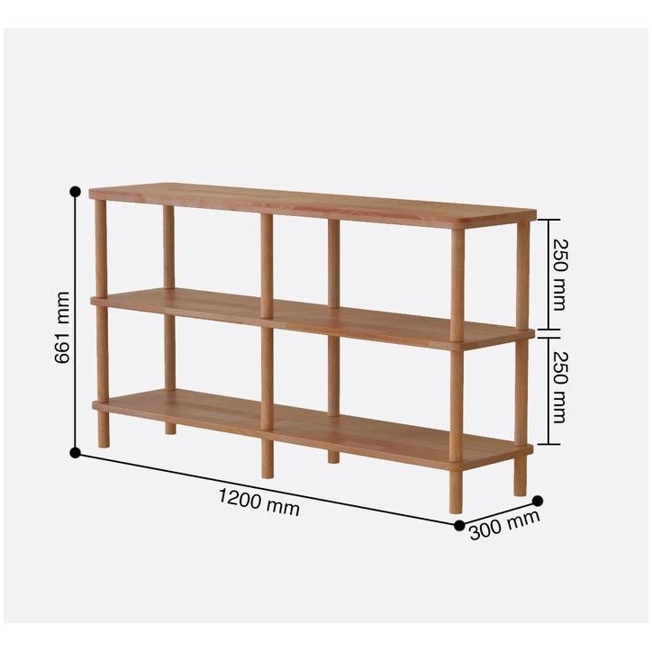 Bibliothèque DEMONTHA 120 x 66 CM hêtre