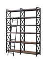 Bibliothèque CAYANNE 160 cm noyer avec échelle 25 cm