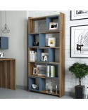 Bibliothèque BOX Noyer - GRIS bleu 80 cm