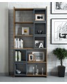 Bibliothèque BOX Noyer - GRIS bleu 80 cm
