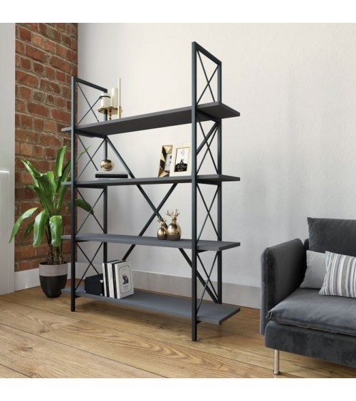 Bibliothèque NESSE Anthracite 120 cm