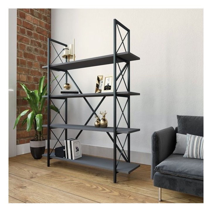 Bibliothèque NESSE Anthracite 120 cm