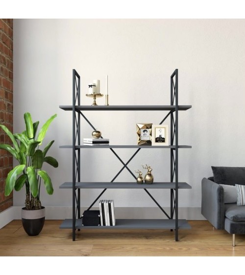 Bibliothèque NESSE Anthracite 120 cm