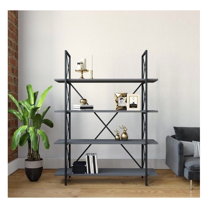 Bibliothèque NESSE Anthracite 120 cm