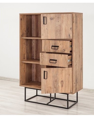 Bibliothèque TAXON bois et métal 93 cm