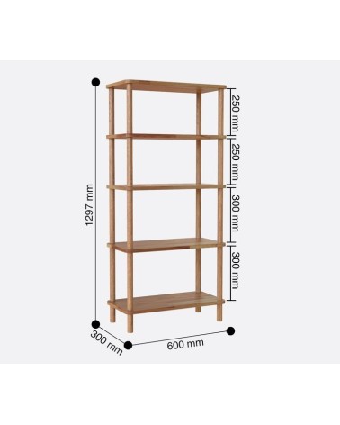 Bibliothèque DEMONTHA 60 x 129 CM hêtre