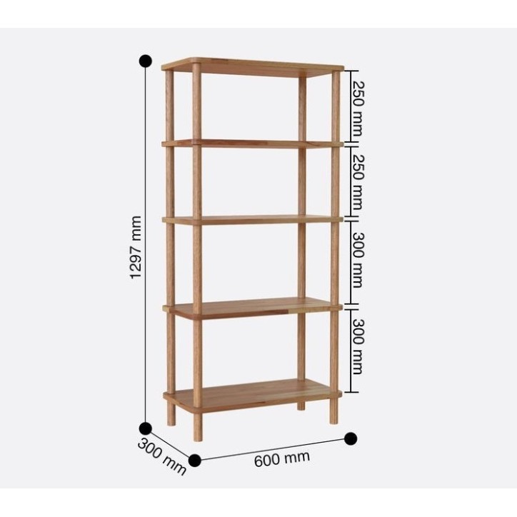 Bibliothèque DEMONTHA 60 x 129 CM hêtre