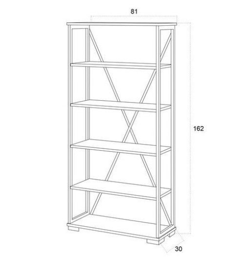 Bibliothèque ULTIMO 81 cm noyer