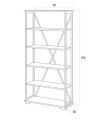 Bibliothèque ULTIMO 81 cm noyer