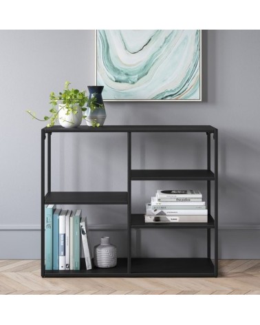 Bibliothèque GLASSO 90 cm métal noir