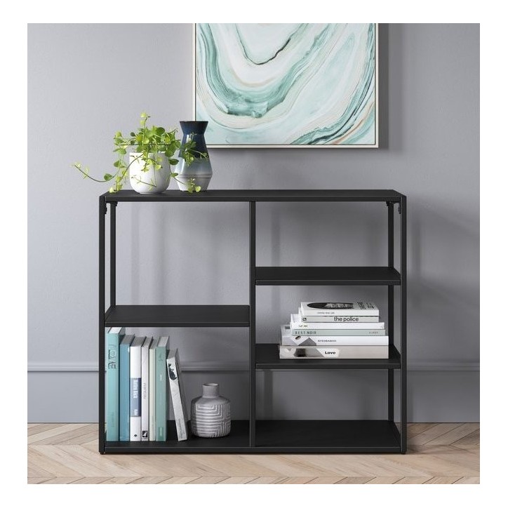 Bibliothèque GLASSO 90 cm métal noir