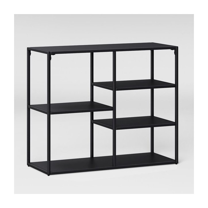 Bibliothèque GLASSO 90 cm métal noir