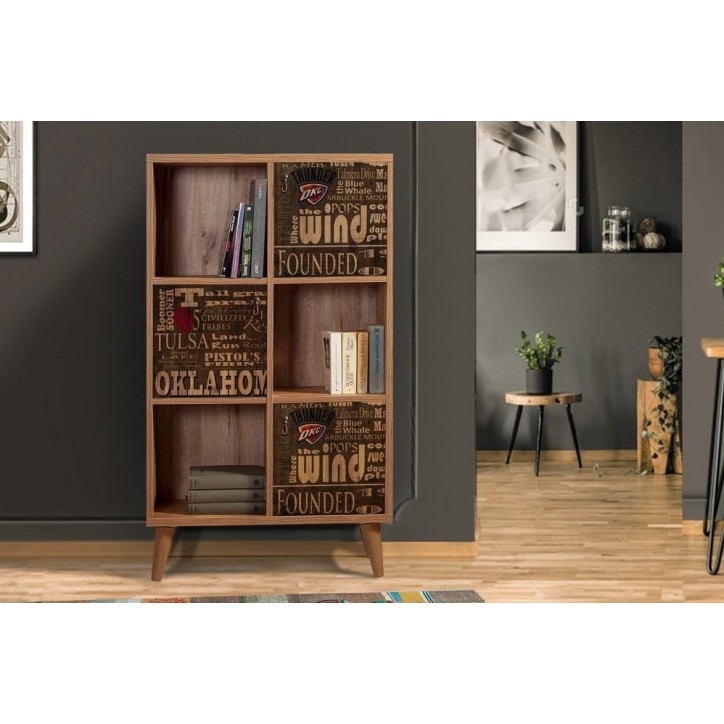 Bibliothèque MOTTO 77 cm bois et motifs