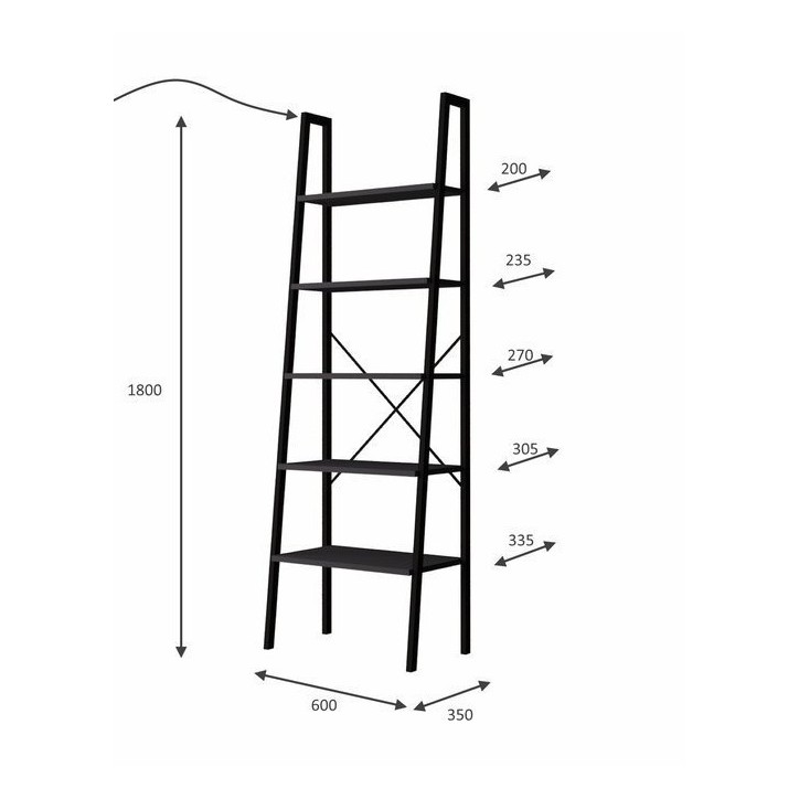 Bibliothèque FOOT Gris 60 cm