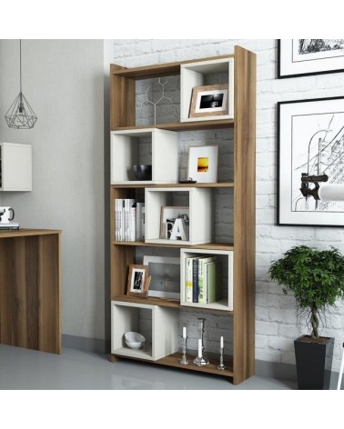 Bibliothèque BOX Noyer - crème 80 cm
