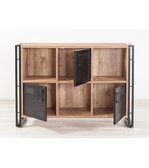 Bibliothèque 60 cm et console 136 cm PENTA bois et métal