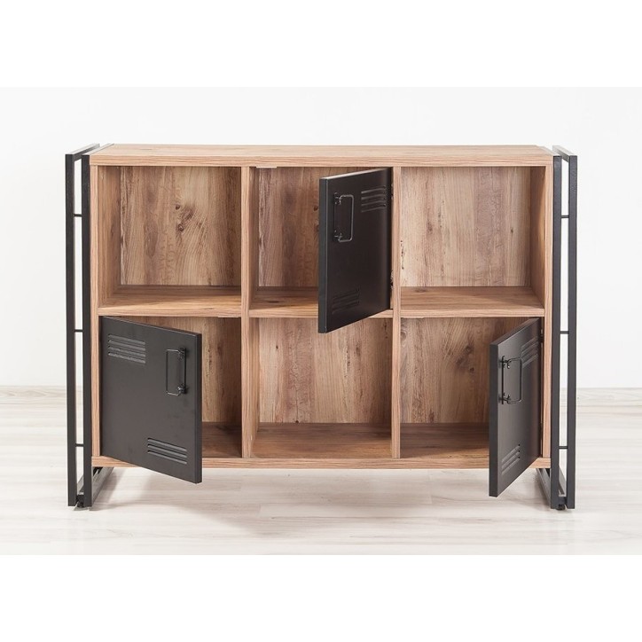 Bibliothèque 60 cm et console 136 cm PENTA bois et métal