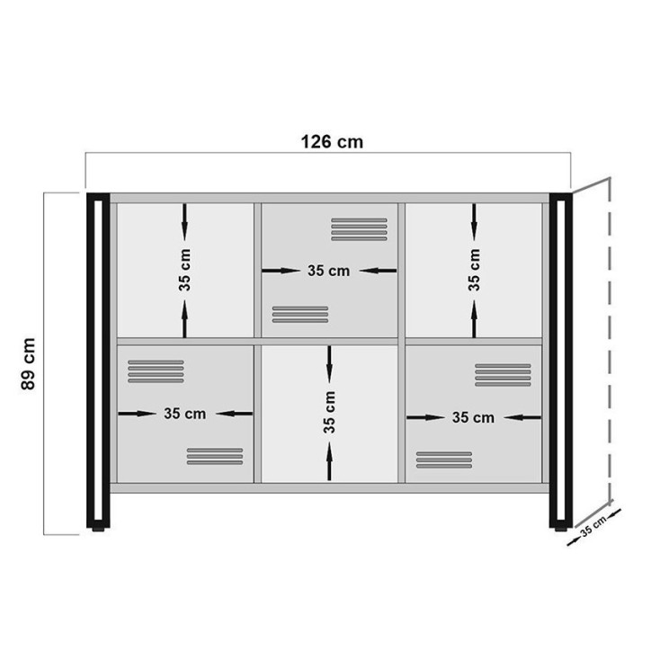 Bibliothèque 60 cm et console 136 cm PENTA bois et métal