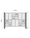 Bibliothèque 60 cm et console 136 cm PENTA bois et métal