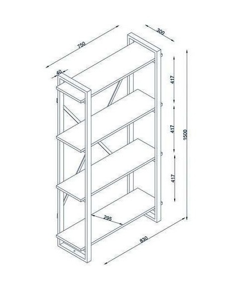 Bibliothèque ALBATROS Noyer 90 cm