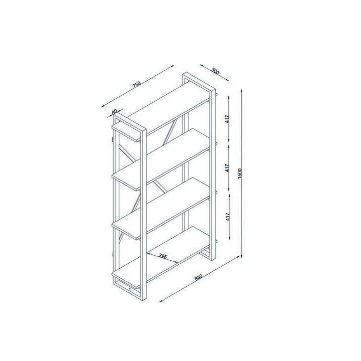 Bibliothèque ALBATROS Noyer 90 cm Bibliothèque ALBATROS Noyer 90 cm