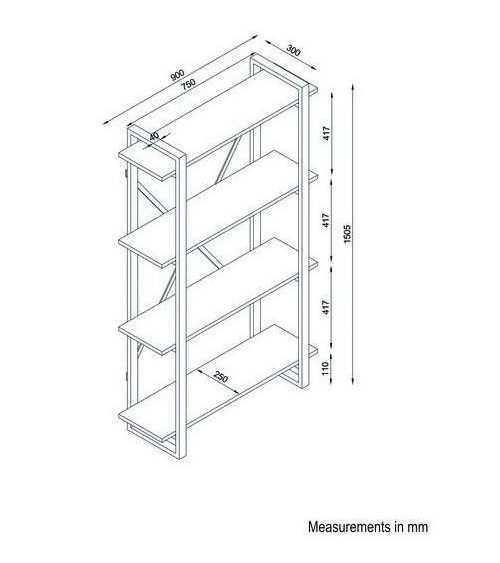 Bibliothèque ALBATROS Noyer 90 cm