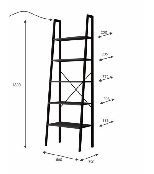 Bibliothèque FOOT Noyer 60 cm