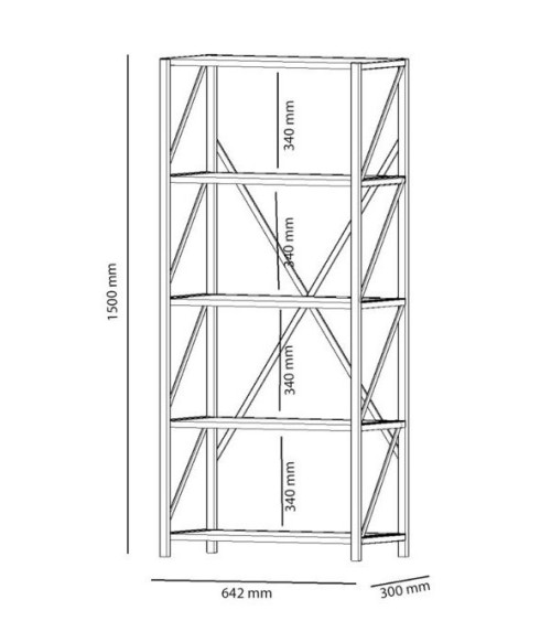 Bibliothèque murale VEGA 64 cm effet marbre