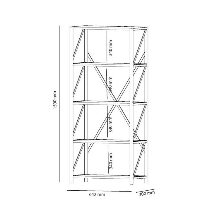 Bibliothèque murale VEGA 64 cm effet marbre