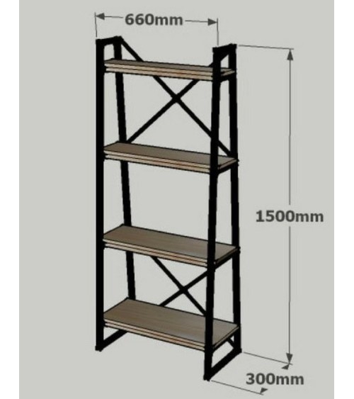 Bibliothèque ALARO Noyer 66 cm