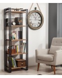 Bibliothèque PENTA 60 cm bois et métal